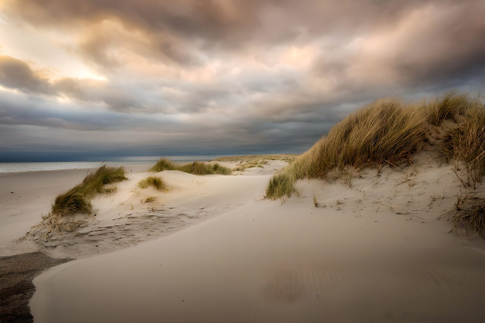 TP44404: Rustige zandduinen onder een grijze lucht
