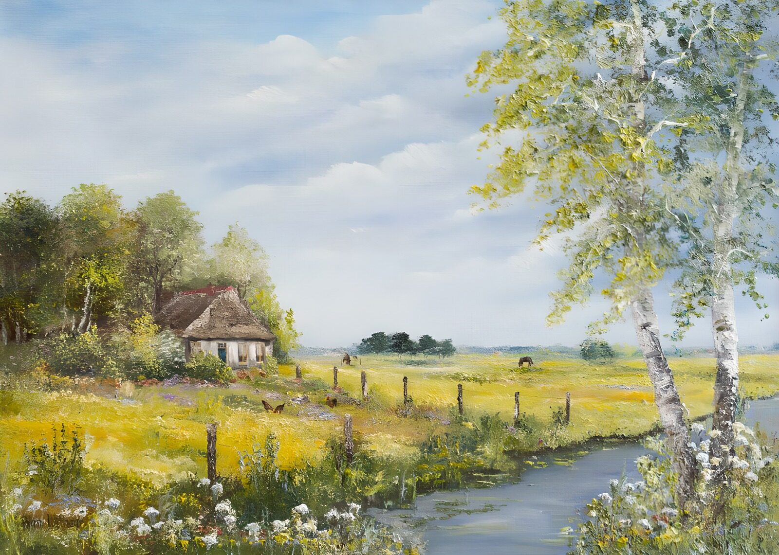 TP19206: Rustiek landschap met boerderij