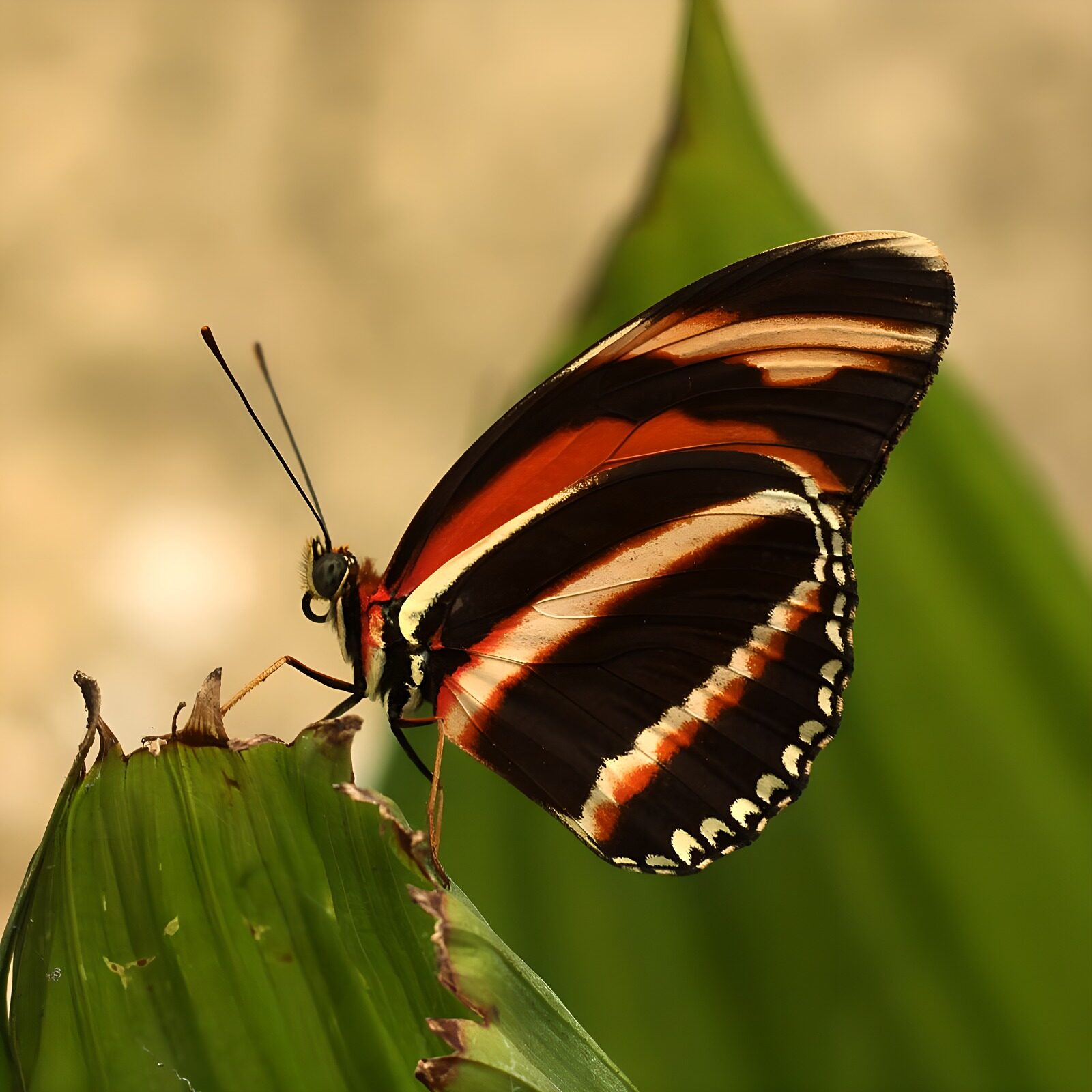 TP25643: Mooi getekende vlinder op blad